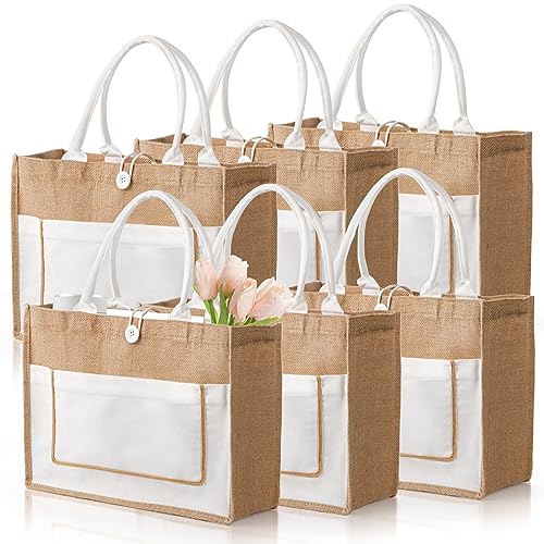 Sacs fourre-tout pour la plage et mariage ZOOFOX | Grand sac cabas en jute réutilisable
