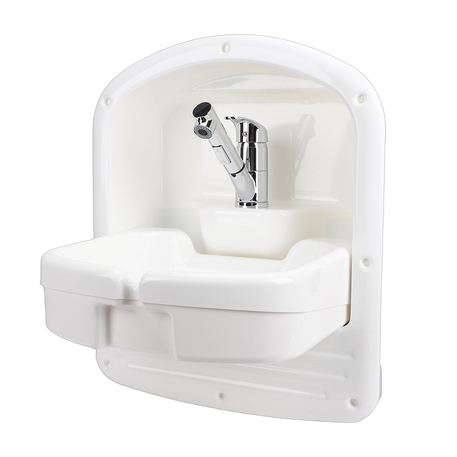 Lavandino in Acrilico, Lavandino Pieghevole a Parete con Scarico da 20 Mm, per, Barca, Cucina, Bagno, Lavanderia
