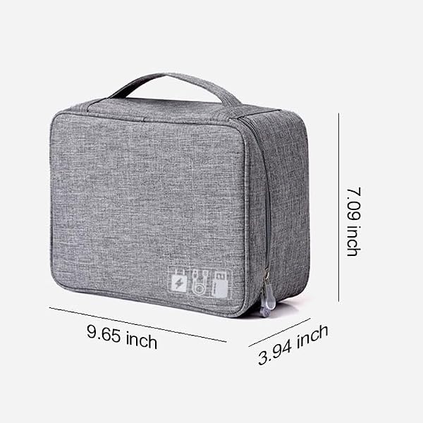 Generic Large Grey Waterproof Cable Organizer Bag for Electronic Accessories - 2