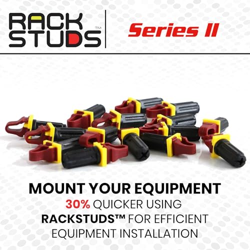 Image of Rackstuds R100 II - Server Rack Screws for 19 inch Rails, Perfect Cage Nut Replacement, Rack Nuts - Red, 100-Pack, 2.22mm /0.086 inch