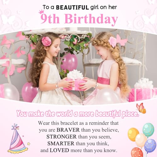 UNGENT THEM 6-16 Year Old Girls Birthday Butterfly Gifts, Butterfly Natural Stone Bracelet for Daughter Granddaughter Niece3