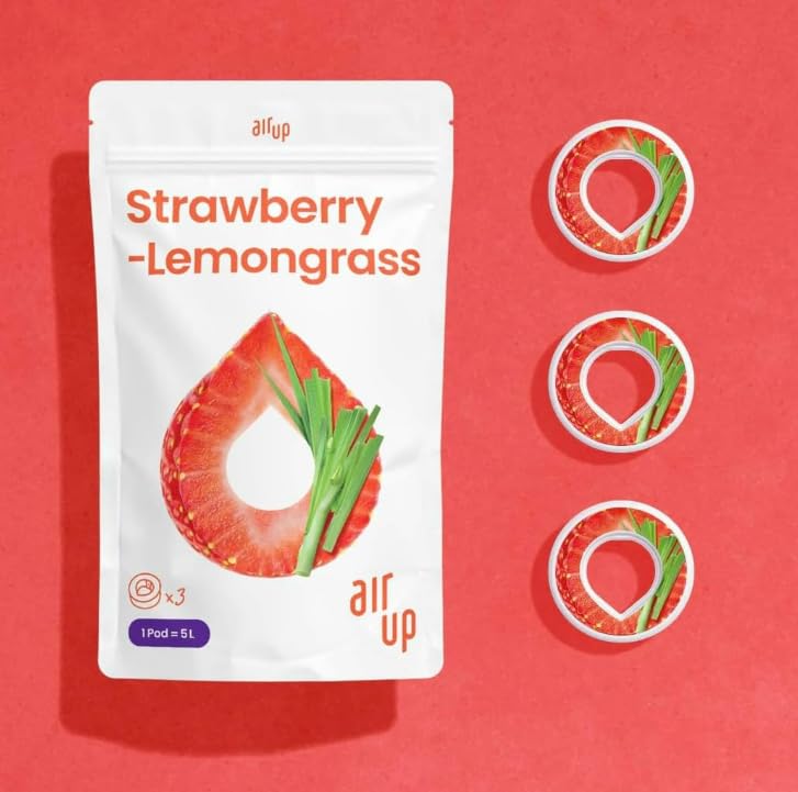 Flavoured Water Bottle Pods/Various Colour Available/BPA Free/0 Calories/Tristan -wild berry, Kola, Cherry, Apple, Bubble Gum incl. 3 Pods etc. (Strawberry Lemongrass 3pcs pod)