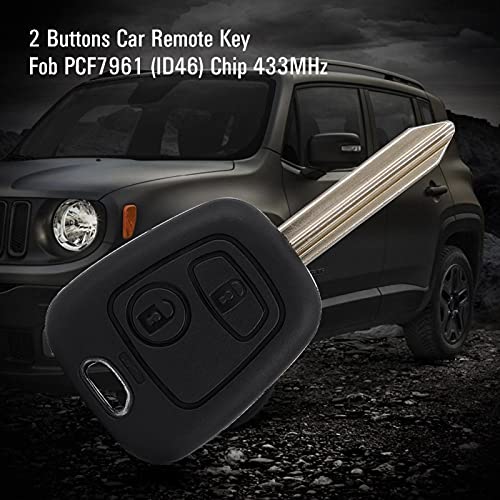Remote Key, Key Fob, Dioche 2 Buttons Car Remote Key Fob 433Mhz for Saxo Berlingo, Black - Image 3