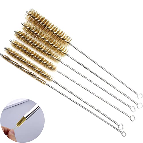 6 Piezas Cepillo de Tubo de Latón de 8 mm / 10 mm / 12 mm / 15 mm / 20 mm / 25 mm, Tubo de Latón Cepillo de Limpieza para Eliminación de Óxido Corrosión Pintura