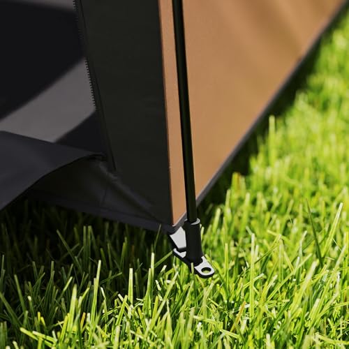 PawHut Haustierzelt, Outdoor Hundezelt, Katzenzelt mit Meshfenster, Tragetasche, Sonnendach, Tragbar Hundehütte für extra große und große Hunde, für Drinnen und Draußen, 120x120x106cm, Dunkelbraun
