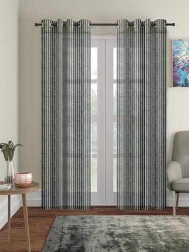 Image of Cortina Combo Pack of 2 Plain Shear Polyester Door Plus 50 Sets of Candles, Size - Door - (L 115 cm x H 210 cm) Candle 37W x 12H Millimeters-Multicolor-6