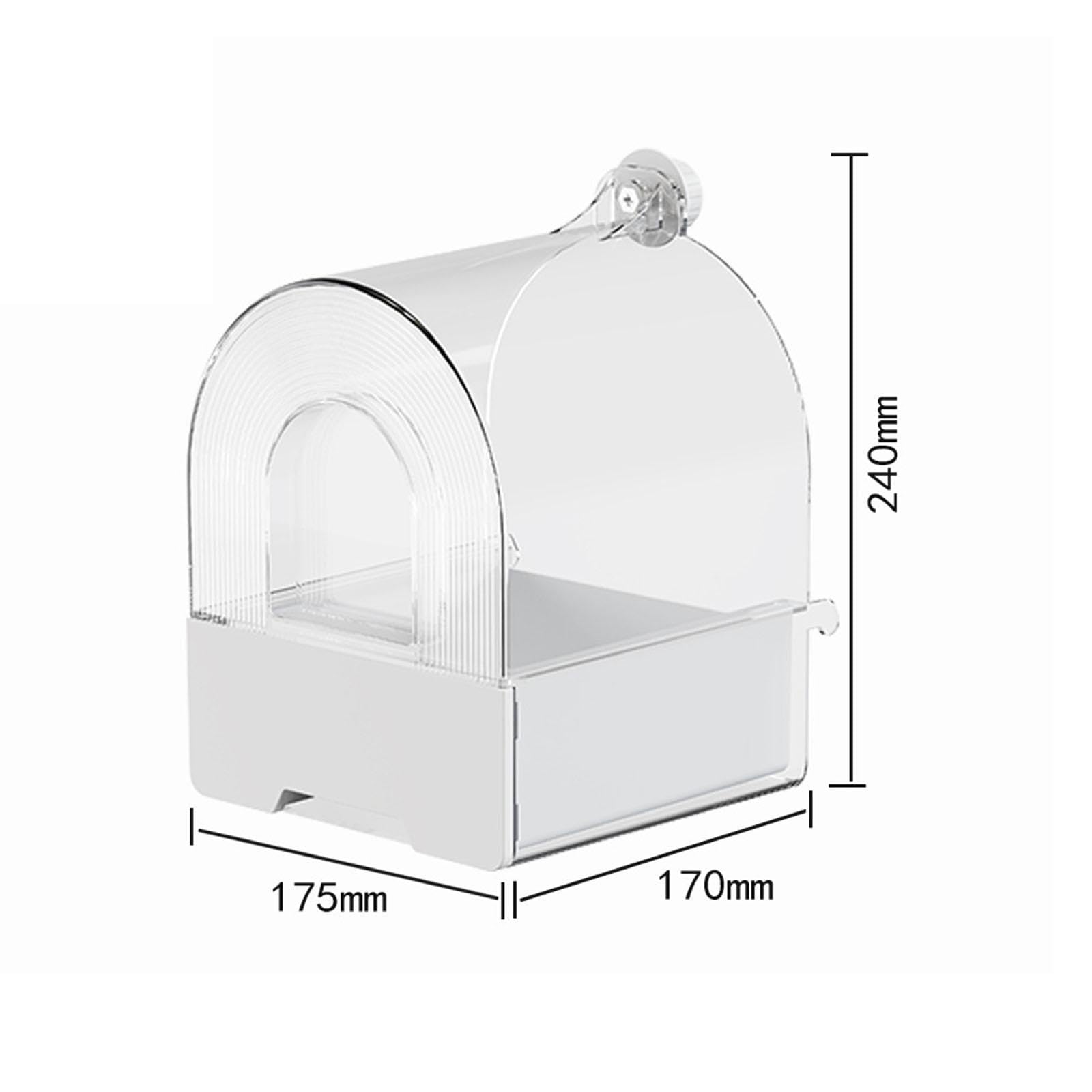 Vasca da Bagno per Pappagalli con Ganci, Scatola per Il Bagno degli Uccelli Domestici, Vasca per Uccelli, Pappagallino Ondulato, Canarino, Pappagallin, Bianco