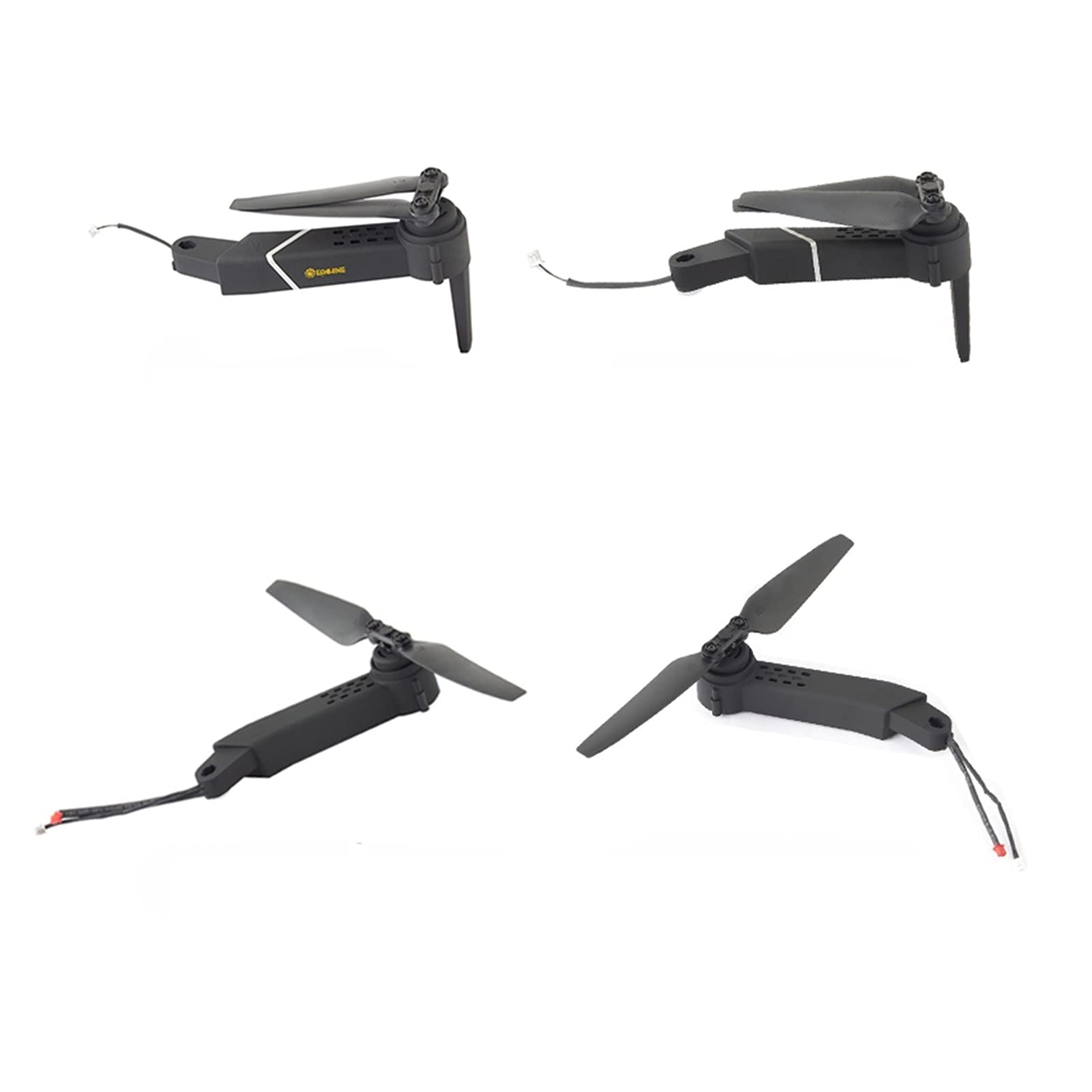 Wivplex 1Pcs Spare Parts Black Axis Arms With Motor And Propeller, for Eachine, E520S GPS RC Drone Quadcopter Arm Motor Repair Parts(All Set)
