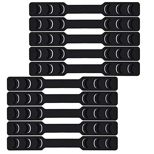 CaiDieNu 10 PCS Adjustable Mask Extender Strap Mask Buckle,Comfortable Mask Holder Mask Ear Savers Prevents Ear Pain-Black