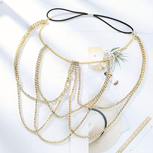 Dresbe Boho Rhinestones Leg Chain Layered Body Chains Ballerina Thigh Chain Party Bikini Body Jewelry Accessories for Women and Girls (Gold) - Image 3