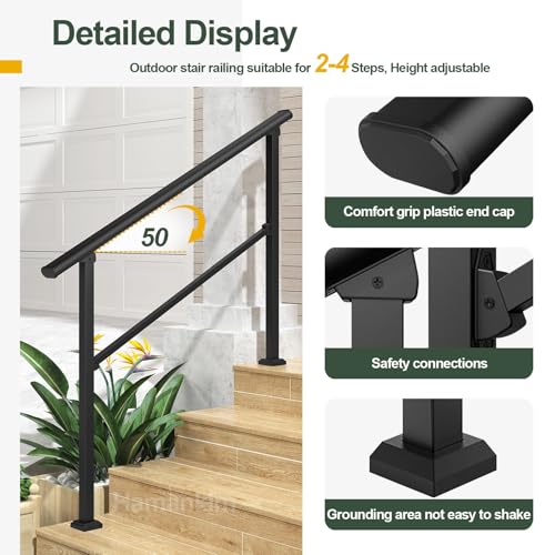 Rampe d'escalier extérieure pour 1, 2 ou 3 marches de porche - 4