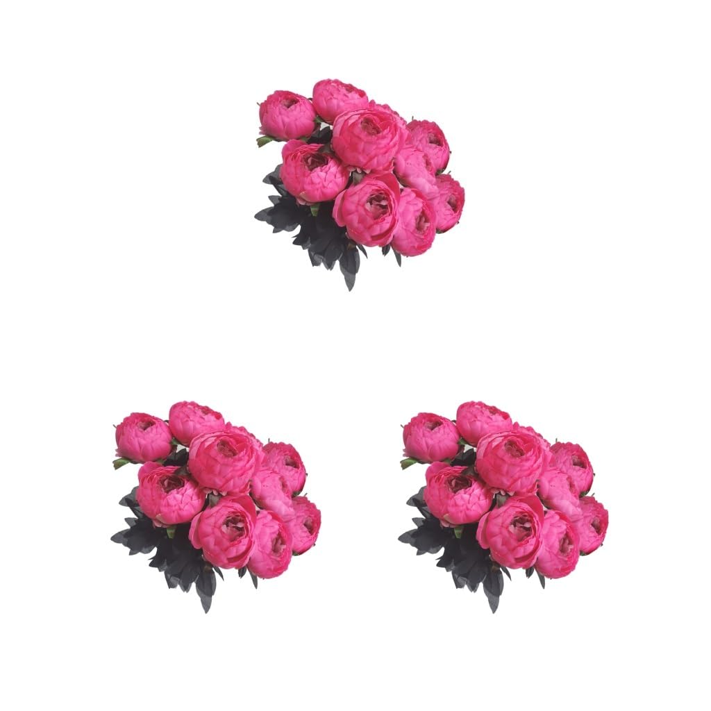 Künstliche Pfingstrosen aus Seide, für Innen- und Außenbereich, Pfingstrosen, künstliche Blumen, Hochzeit, künstlich, Blumenstrauß, Zhizhi-Beeren, 3 Sets