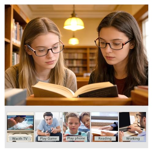 Image of Henotin 4 Pair Reading Glasses for Women Men Readers Half Moon Frame Blue Light Blocking Spring Hinge Eyeglasses (Mixed Color, 3.50, x)