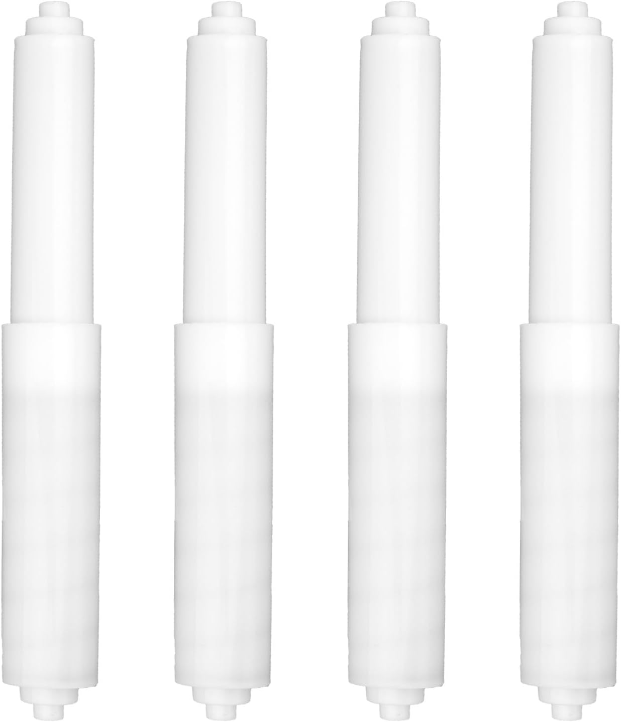4pcs Toilet Paper Holder Spring Rod, Plastic Spring Loaded Roller Replacement Universal Tissue Holder Roller for Bathroom Fixture Accessories (White)