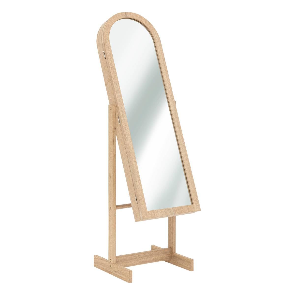 Atmosphera - Armario Joyero de pie con espejo 'Soleya' madera natural H.145cm