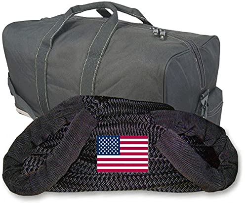 BILLET4X4 USA-USA-USA (Big Truck Recovery) MIL-Grade Kinetic Energy Snatch Rope - 1-1/4 inch X 30 ft with Heavy-Duty Carry Bag