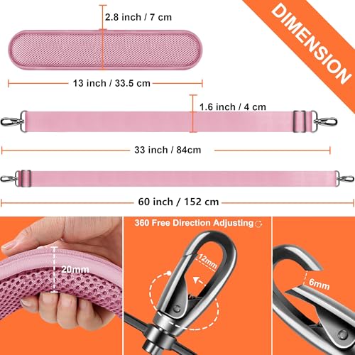 Image of ZINZ 60 Inch Shoulder Strap with Removable Ultra-Thick Pad, Adjustable Buckles Shoulder Crossbody Strap for Luggage Bag