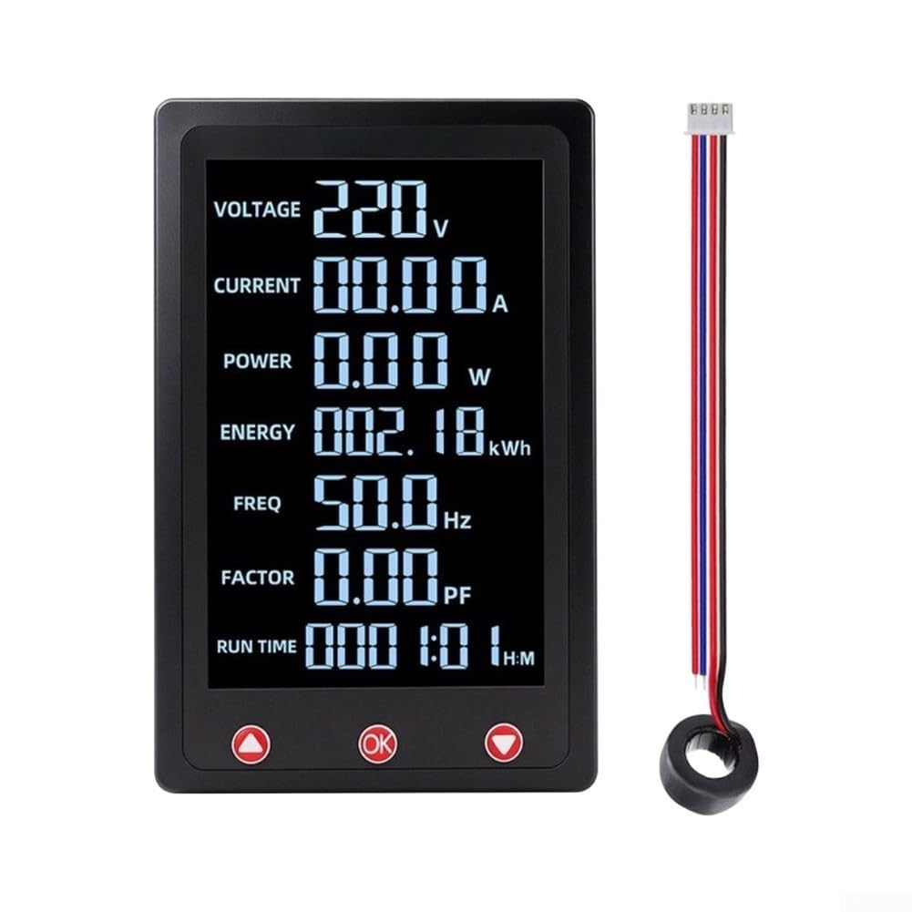 Medidor de Consumo Eléctrico 100A LCD con Alarma(C)