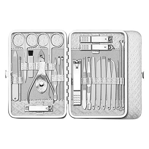 Zestaw do strzyżenia paznokci 23 szt./Zestaw do manicure Pedicure Zestaw klipsów do paznokci Zestaw do brwi do manicure do manicure Pedicure (kolor: srebrny)