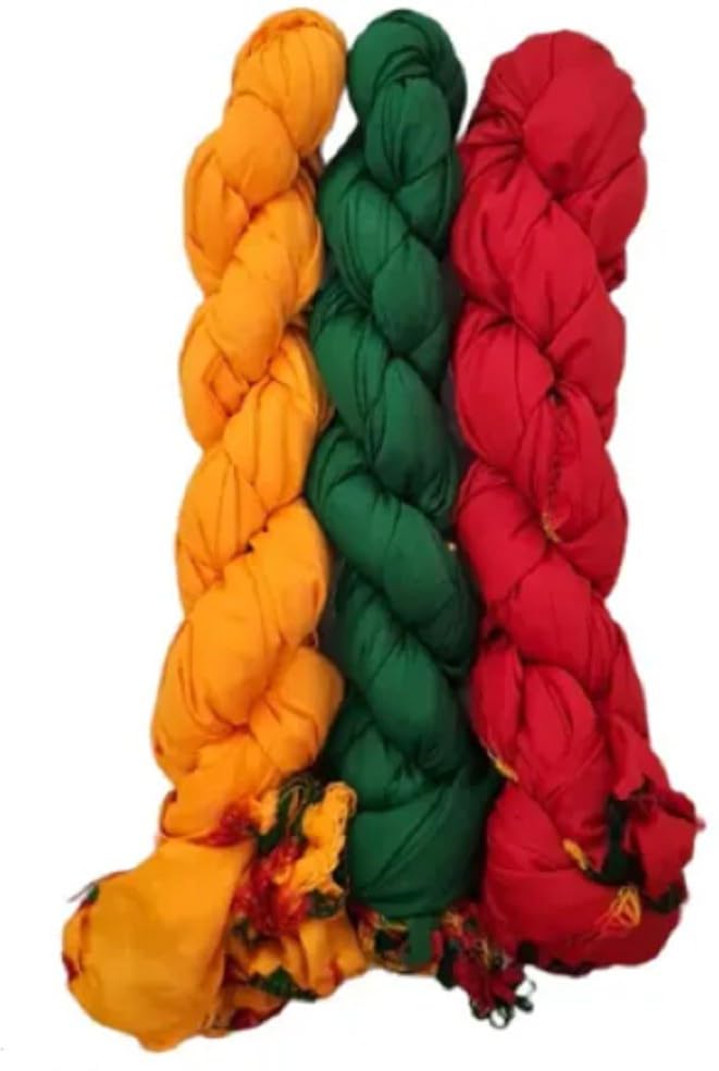 Nakoda Creation Cotton Blend Solid Women Dupatta (Samosa Pack Of 3:-Yellow,Dark Green,Rani) - BZ17779-image-32