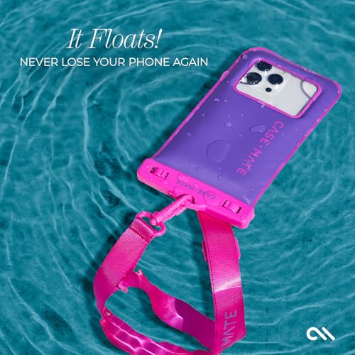 Image of Case-Mate IP68 Waterproof Phone Pouch - Purple Paradise | Touchscreen Floating Waterproof Phone Case with Crossbody Lanyard - Fits All Phones - Beach Cruise Ship Travel Essentials