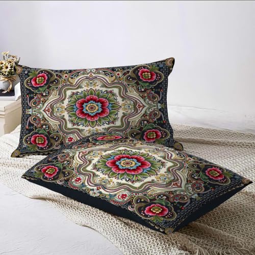 Housse de couette douce en microfibre réversible aux motifs ethniques - 8