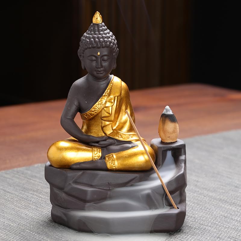 Fioletowy piasek Budda kadzidło kadzidło uchwyt kadzidła, ozdoby, budda przepływowy kadzidełko kreatywny przepływowy palnik kadzideł(C)