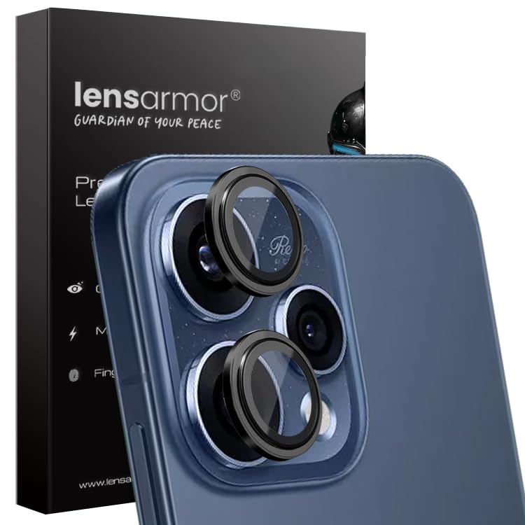 Image of Lensarmor Compatible with Oppo Reno 15 Camera Lens Protector - Black (1 Pack) | Premium 9H Tempered Glass, Military-Grade Protection, Scratch & Impact Resistant, Perfect Fit