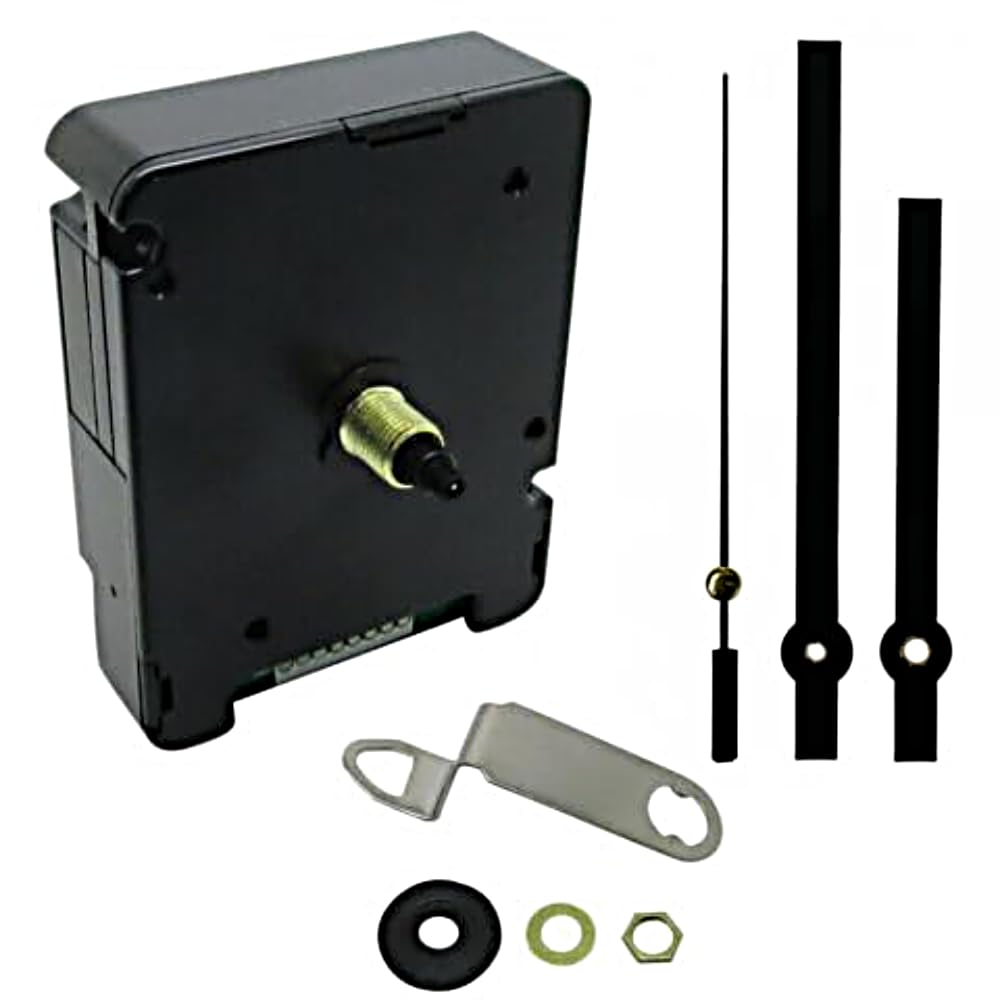 Silent Battery Operated Automic UK Radio Controlled Clock Movement Mechanism/Motor Quartz MSF Signal (1, 119mm Black Metal Hands)
