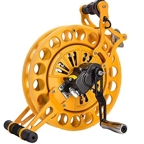 Enrouleur de fil de cerf-volant jaune de 32 cm avec grande roue de préhension pour adultes