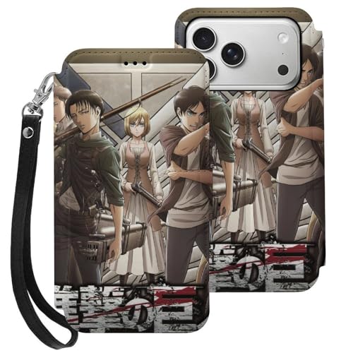 iPhone17Pro用ケース 手帳型 進撃の巨人 アイフォン17Proケース 手帳型 財布型 スマホケース 軽量 おしゃれ カード収納 スタンド機能 ストラップ付き 携帯カバー いPhone17Pro用カバー