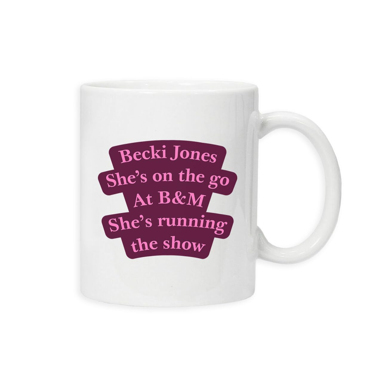 Becki jones shes on the go meme trend trending viral mug drinking cup tea and coffee cups cute mug aesthetic fun funny pretty