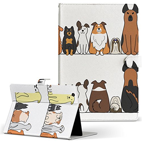 igcase aura h2o rakuten 楽天 Kobo コボ 用 タブレット 手帳型 タブレットケース タブレットカバー カバー レザー ケース 手帳タイプ フリップ ダイアリー 二つ折り 直接貼りつけタイプ 009614 犬 動物 キャラクター