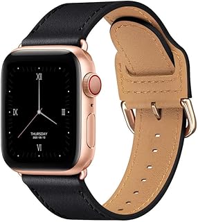WFEAGL Pulseira de Couro Clássica Compatível Com os Relógios Apple Watch 38mm 40mm 41mm 42mm 44mm 45mm 49mm iWatch Serie 1/2/3/4/5/6/7/8 e Ultra Serie Para Homens e Mulheres.
