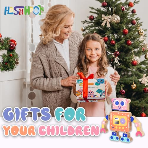 Hdsahdok Wooden Snap Together Building Toys, STEM Blocks Toys, 28 Pcs Robot Take Apart Toys Playset, Montessori Educational Fine Motor Skill Toy, Gift for 3 4 5 6 7 8 Years Old Kids - Image 8