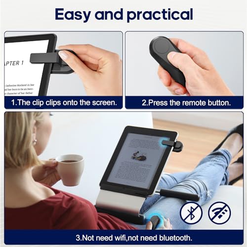 Image of DATAFY Remote Control Page Turner for Kindle Paperwhite Oasis Kobo eReaders, Camera Camcorder Remote Controls, Page Turner Clicker for ipad Tablets Reading Novels with Wrist Strap Storage Bag