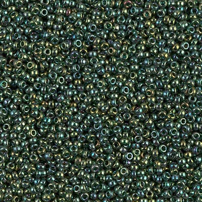 Emerald Gold Luster 15/0 Round Miyuki Seed Beads Apx 8.2g Tube