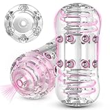 BDSMAGE Masturbator mit 12 Stahlkugeln,Masturbieren extrem eng für Männer Taschenmuschi Eichel Stimulator Mann Penistrainer Pocket Pussy,erotisches Sexspielzeug für Männer Solo (Transparent)