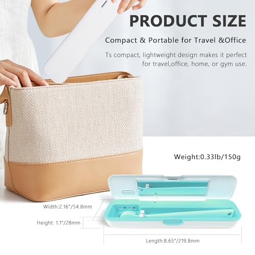 uv-c toothbrush sanitizer case for travel portable sanitizer and holder universal fits electric and manual brush heads smart automatic operation