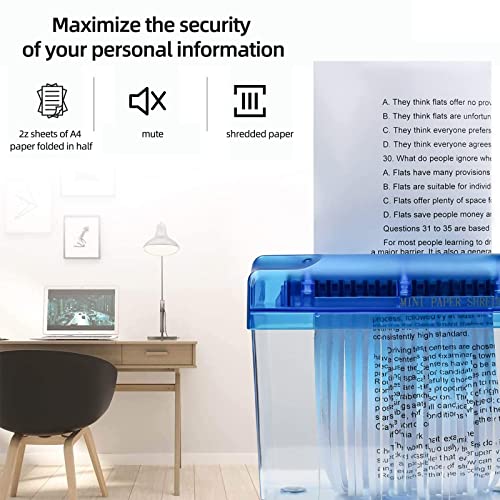 Paper Shredder, Portable Manual Shredder, Manual Shredder Mini Cutter 1.5L Basket, Office School Home Desk Stationery for Banknote Receipt. image 6