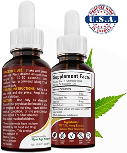 2 Pack Hemp Oil Pain Reliever, 1500mg of Organic Hemp, Pain Relief, Extra Strength, Grown & Made in The USA by New Age
