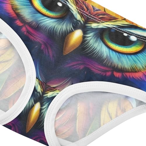 Toddler Underwear Floral 2t Cotton Panties Little Girl Animals Kids Undies Briefs Cool Colorful Owl Black4