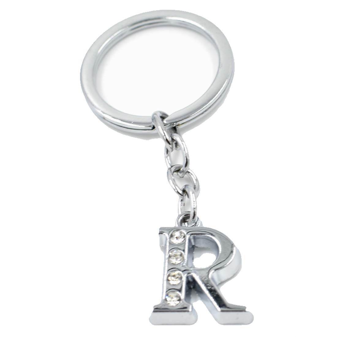 Faynci Alphabet R Metal Key Chain for Unisex with Attractive Diamond