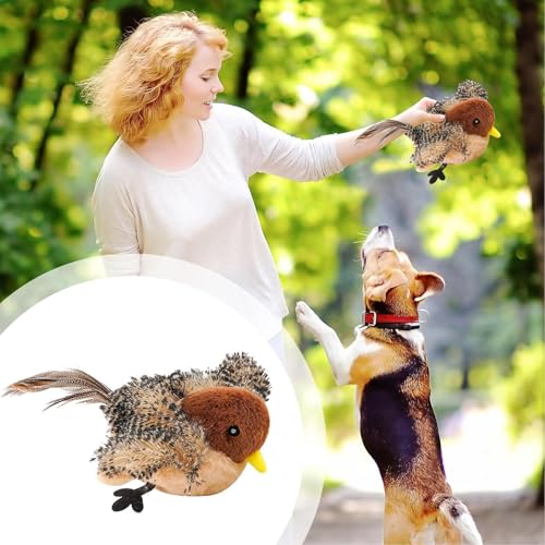 Jouet pour chat oiseau chantant interactif avec plume oiseau chat - 3