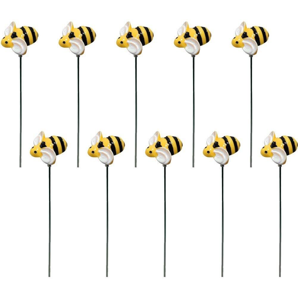 Wudaizhi As Shown 10Pcs Garden Stakes Decoration Bee Yard Stakes Lawn Pathway Ornaments Waterproof Flower Pot Indoor Outdoor