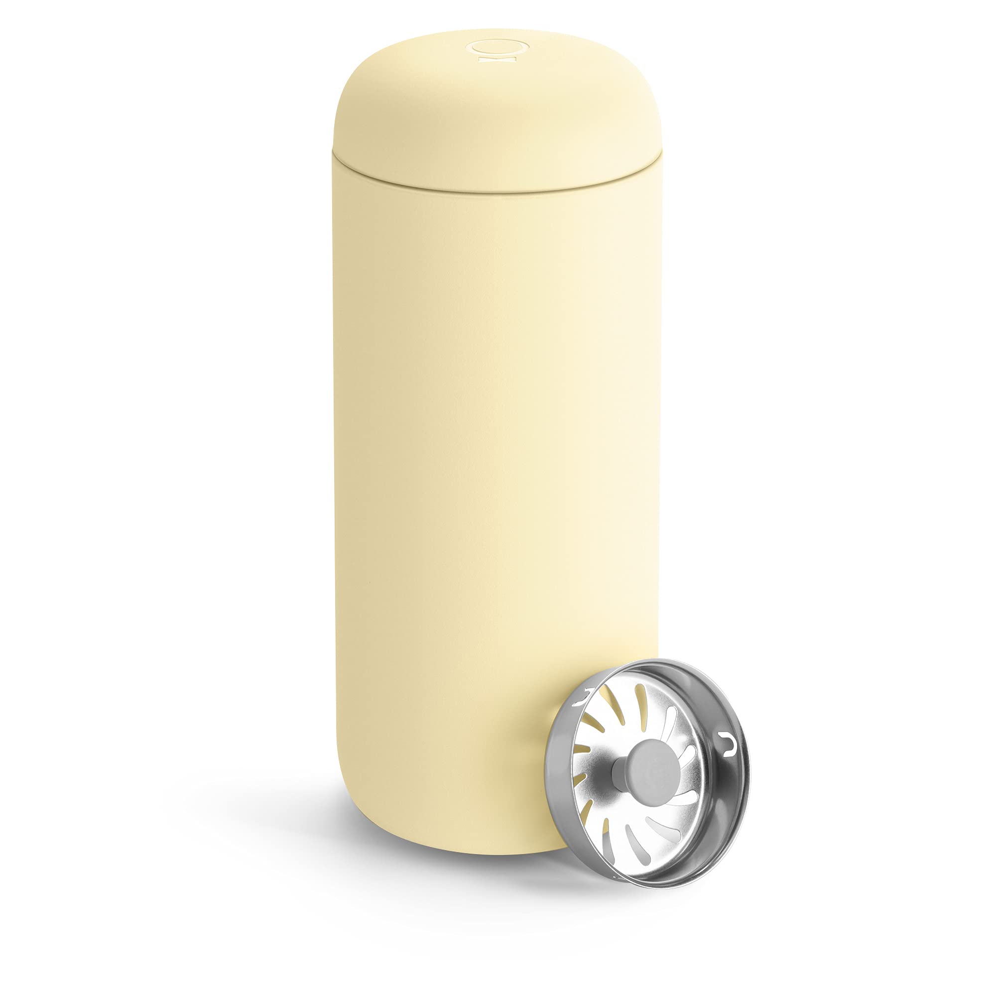 Fellow 16 oz Carter Move Travel Mug - Vacuum-Insulated Stainless Steel Travel Coffee Mug - Coffee Tumbler with Ceramic Interior and Splash Guard - Buttered Popcorn