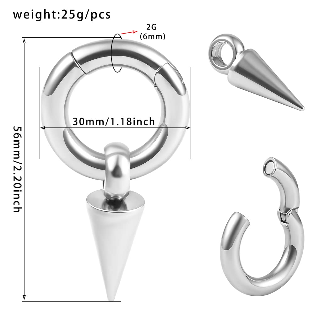 Vankula Pesi Orecchie per lobi Peso Dilatatori lobo in Acciaio inossidabile piercing espansori Gioielli Uomo Donna 6mm Nero Argento Oro