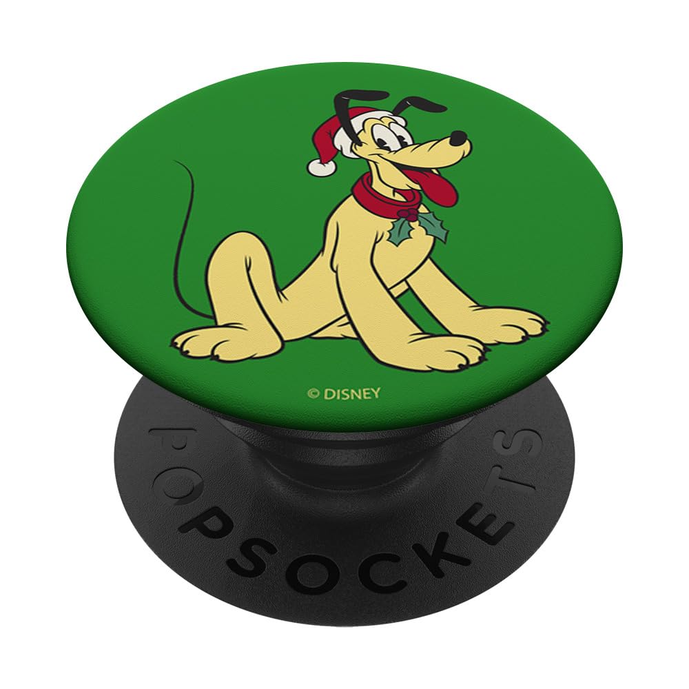 Disney Mickey And Friends Christmas Pluto Santa Hat Portrait PopSockets Standard PopGrip