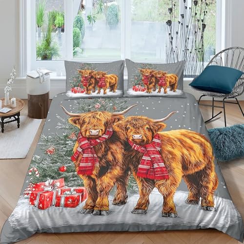 Housse de Couette Sans Repassage Highland Microfibre Douce 140x200 - 4