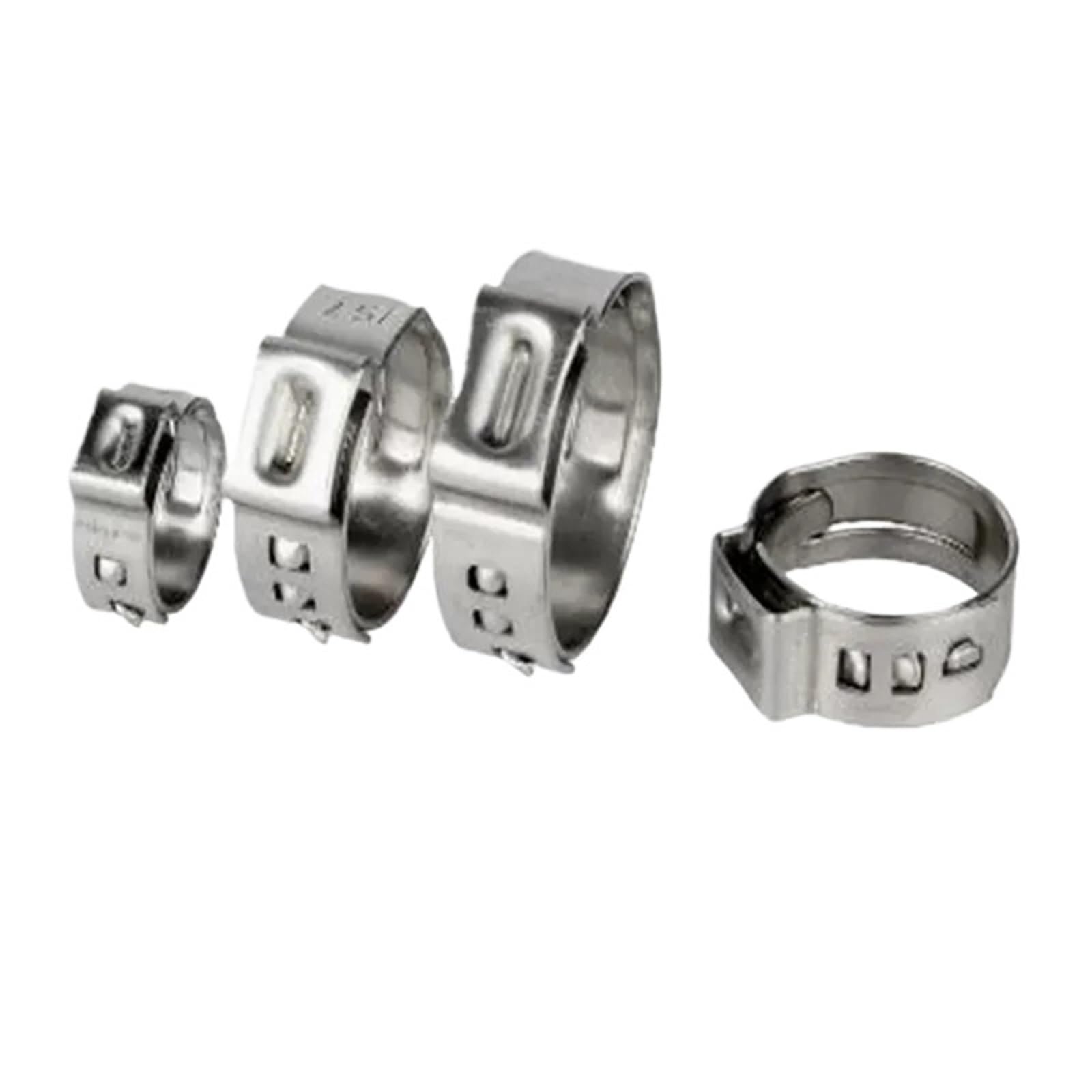5-20pcs 5.3mm to 50mm Hose Clamps Single Ear Stepless 304 Stainless Steel Hose Clamps Cinch Clamps Rings for Sealing(Dia.214-226mm)